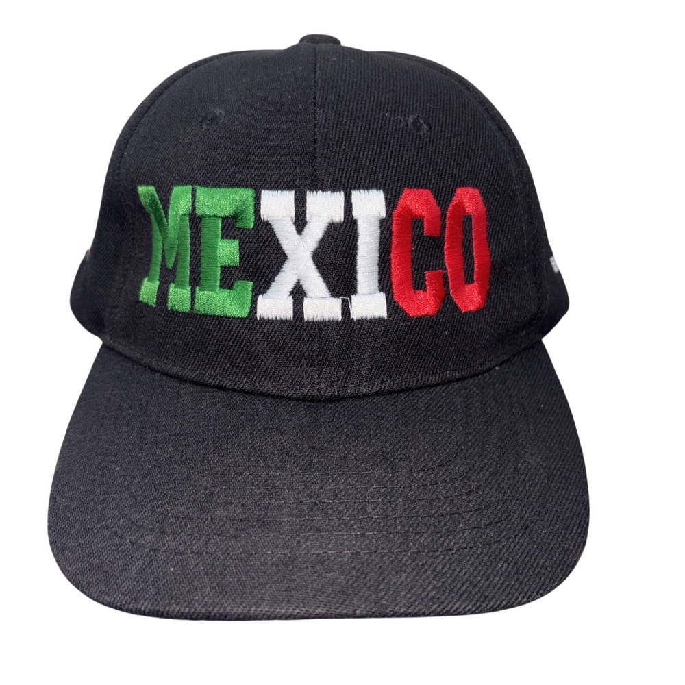 Mexico Adjustable Black Trucker Hat with Flag And Eagle Hecho En Mexico